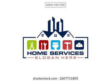 Home service design logo template illustration. vector stock