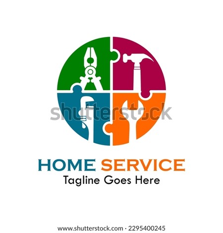 Home service design logo template illustration
