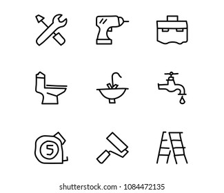 home service hand drawn icon set design illustration, hand drawn style design, designed web and app
