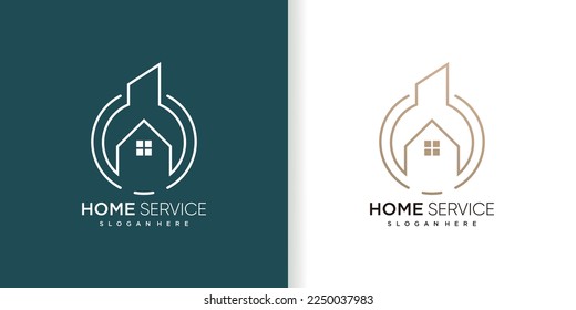 Logotipo del servicio residencial con diseño creativo de diseño de imágenes vectoriales