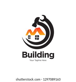 home service logo. Creative Home Construction Concept Logo Design Template . Home Services Logo ,Home Repair - Vector