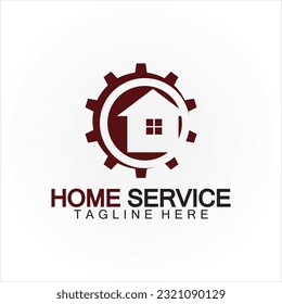 Logotipo del servicio residencial, equipo de concepto de diseño y hogar, adecuado para la renovación, empresas de reconstrucción y empresas que proporcionan mantenimiento de viviendas