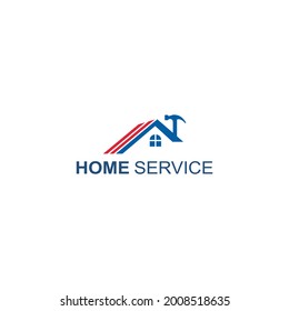 home service logo design, repair, hammer, wrench for business is a home renovation company.