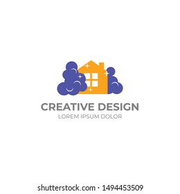 Home  Service Logo Design. Vector Home Servicing with flat minimalist concept