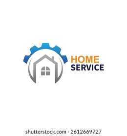 home service logo design vector illustration  home gear logo template