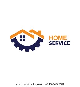 home service logo design vector illustration  home gear logo template