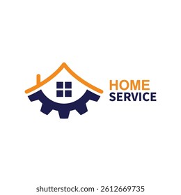 home service logo design vector illustration  home gear logo template
