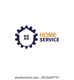 home service logo design vector illustration  home gear logo template
