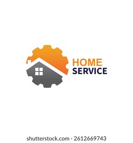 home service logo design vector illustration  home gear logo template