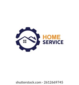 home service logo design vector illustration  home gear logo template