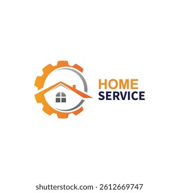 home service logo design vector illustration  home gear logo template