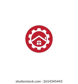 home service logo design vector illustration  home gear logo template