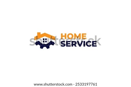 home service logo design vector illustration, home gear logo template