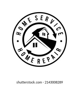 Home service logo with emblem concept