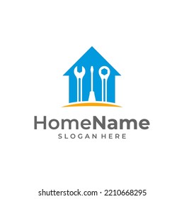 Home service logo illustration template. Mechanic home logo design concept vector