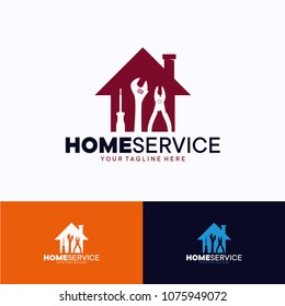 Home Service Logo Template Design. Creative Vector Emblem, for Icon or Design Concept.