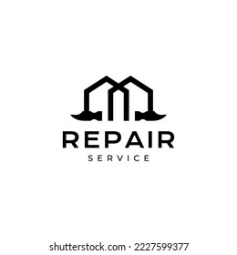 home service rapair with hammer modern minimalist logo design vector