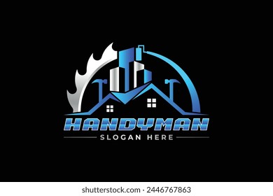 Home service, home repair, Construction Building logo design template