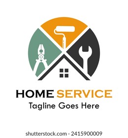 Home service or home repair logo template illustration