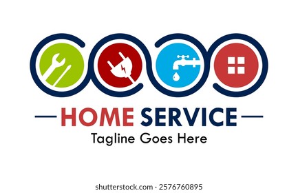 Home service or home repair logo template illustration