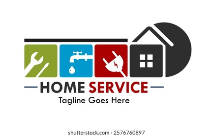 Home service or home repair logo template illustration