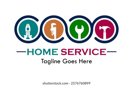 Home service or home repair logo template illustration