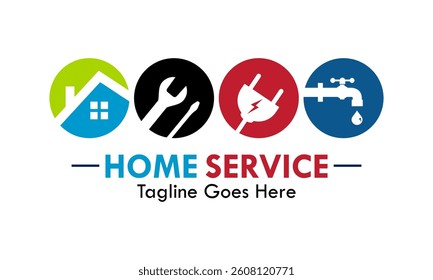 Home service or home repair logo template illustration
