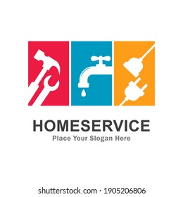 Home service set vector logo template. Suitable for business, web, art, clean and service