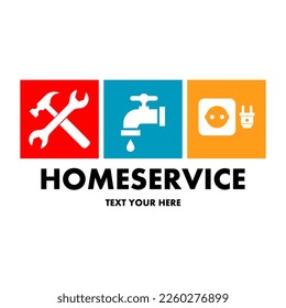 Home service set vector logo template. Suitable for business, web, art, clean and service