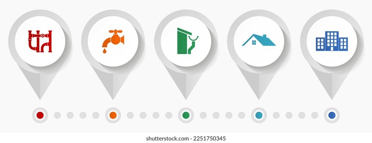 Home service vector icons, house building flat design web pointers collection, business concept infographic template