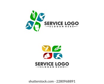 Home service vector logo template. this design suitable for home services and repair