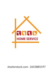 Plantilla del logotipo del Vector del servicio casero este diseño conveniente para los servicios caseros y la reparación