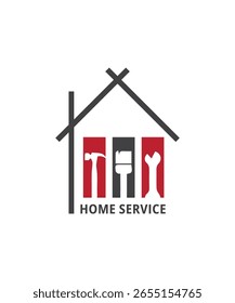 Plantilla del logotipo del Vector del servicio casero este diseño conveniente para los servicios caseros y la reparación
