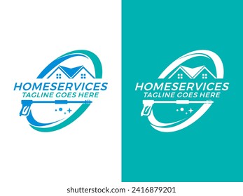 Home services cleaning logo design vector template