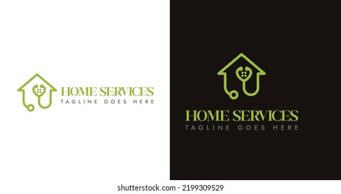 Home services hospital logo vector icon symbol template