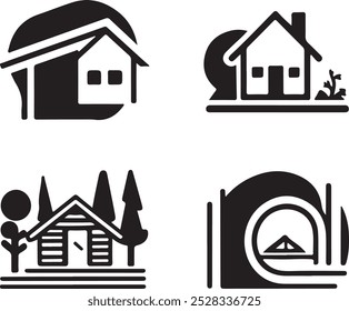 Home Set  Icon Vector Art, Icons, and Graphics. Domestic services black glyph icons set on white space
