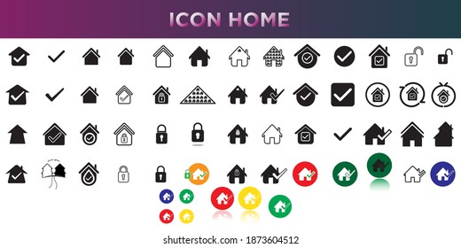Gráfico vectorial de icono de Home Set