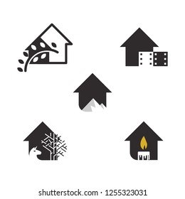 Home Set Idea Icon Creative Abstract Business Logo