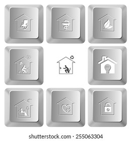 Home set. Vector set computer keys.