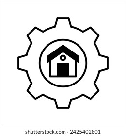 Home Setting icon vector stock illustration