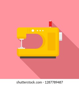 Home sew machine icon. Flat illustration of home sew machine vector icon for web design