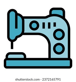 Home sewing machine icon outline vector. Art workshop. Creative fabric color flat