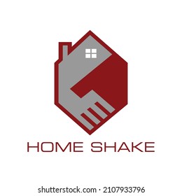 Home Shake Hand Logo Vector Design Template.