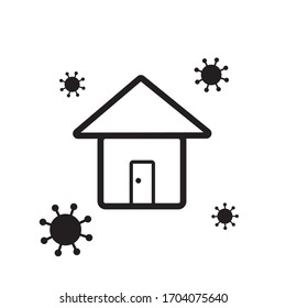home shape designed as a logo or icon. this icons prepared for coronovirus, stay at home, work from home