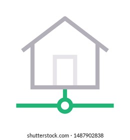 home sharing colour line vector icon