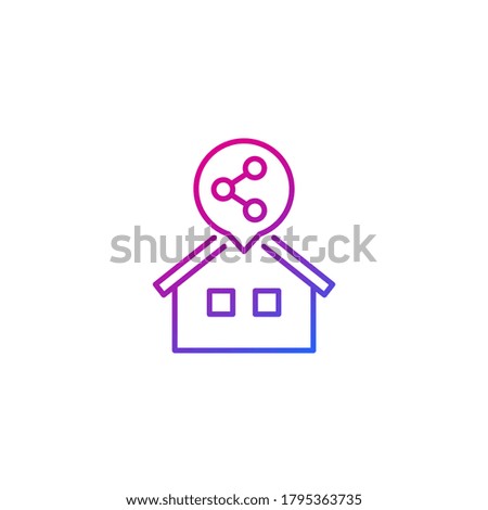 home sharing line icon on white