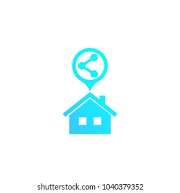 home sharing vector icon on white