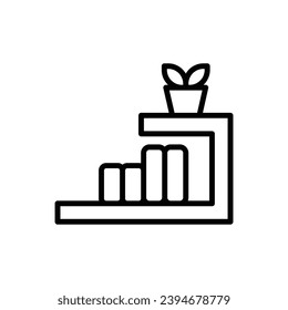 Home Shelf Outline Icon Vector Illustration