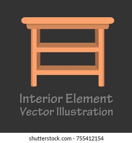 Home shelf with shelves as an element for home interior