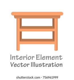 Home shelf with shelves as an element for home interior